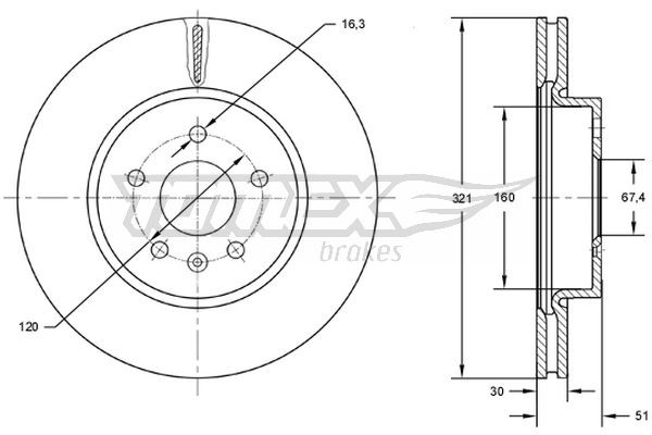 TOMEX Brakes Bremsscheibe
